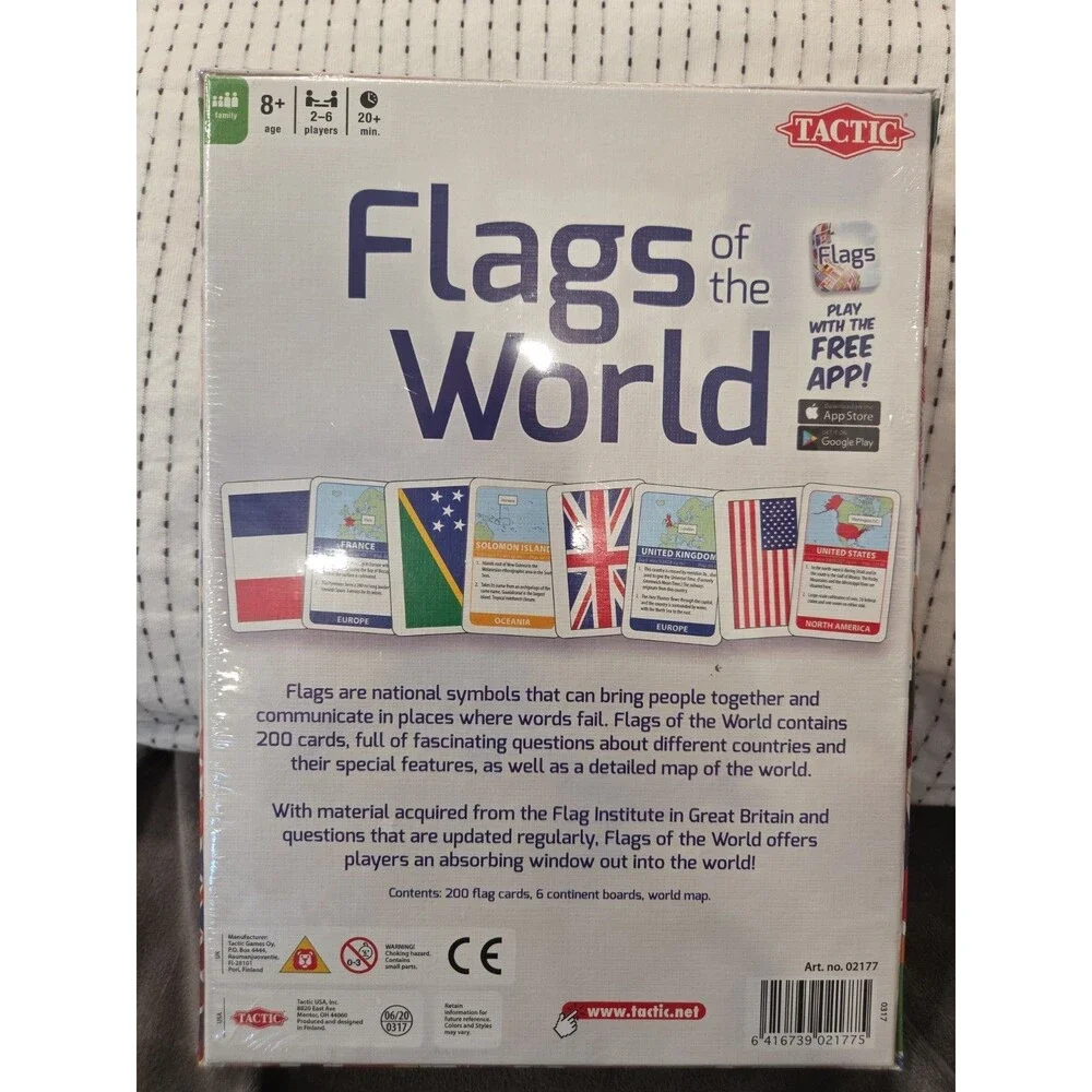 NIB Tactic Flags of the World Rare Card Game Ages 8+ SEALED